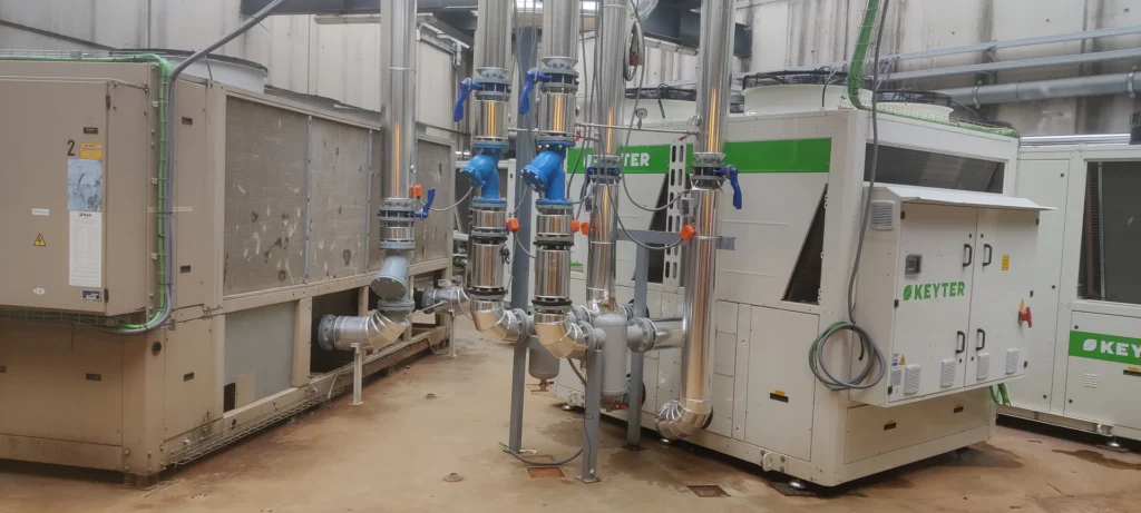 Bombas de calor de la instalación de climatización industrial de Bodegas Protos